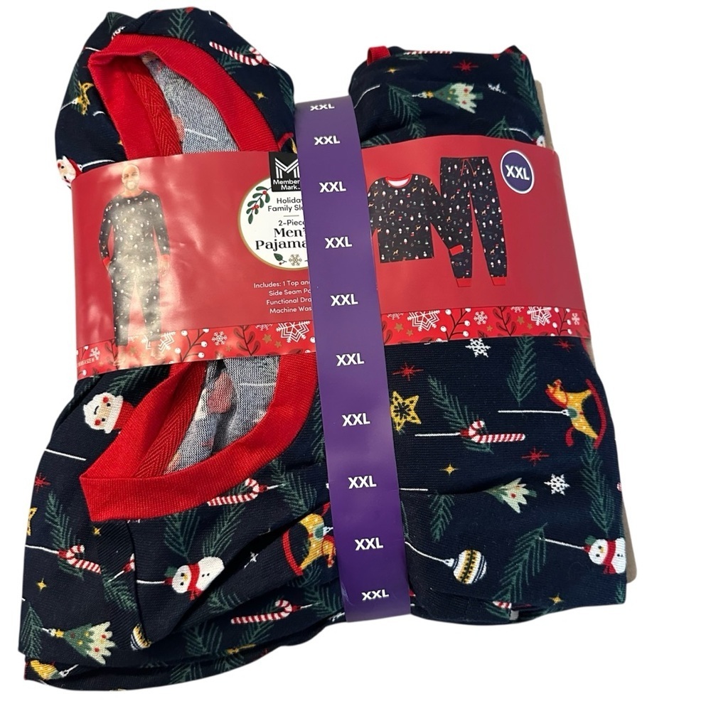 Members Mark Men’s Family Sleepwear Christmas Pajama 2-Piece Set Sz XXL NWT